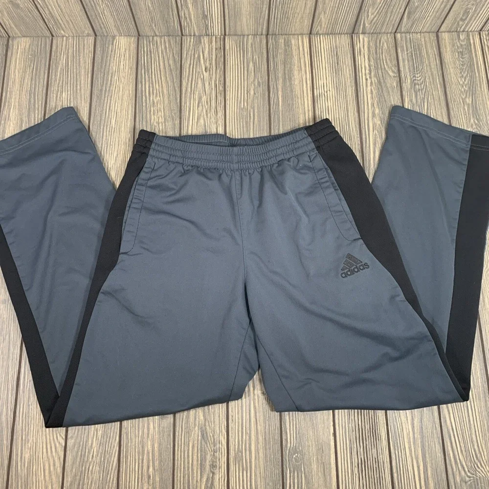 Adidas Mens Performance Athletic Sweat Pants Gray Black Pockets Sz Medium‎